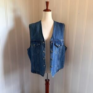 Vintage 80s/90s Mens Blue Ridge Parkway Denim Vest L
